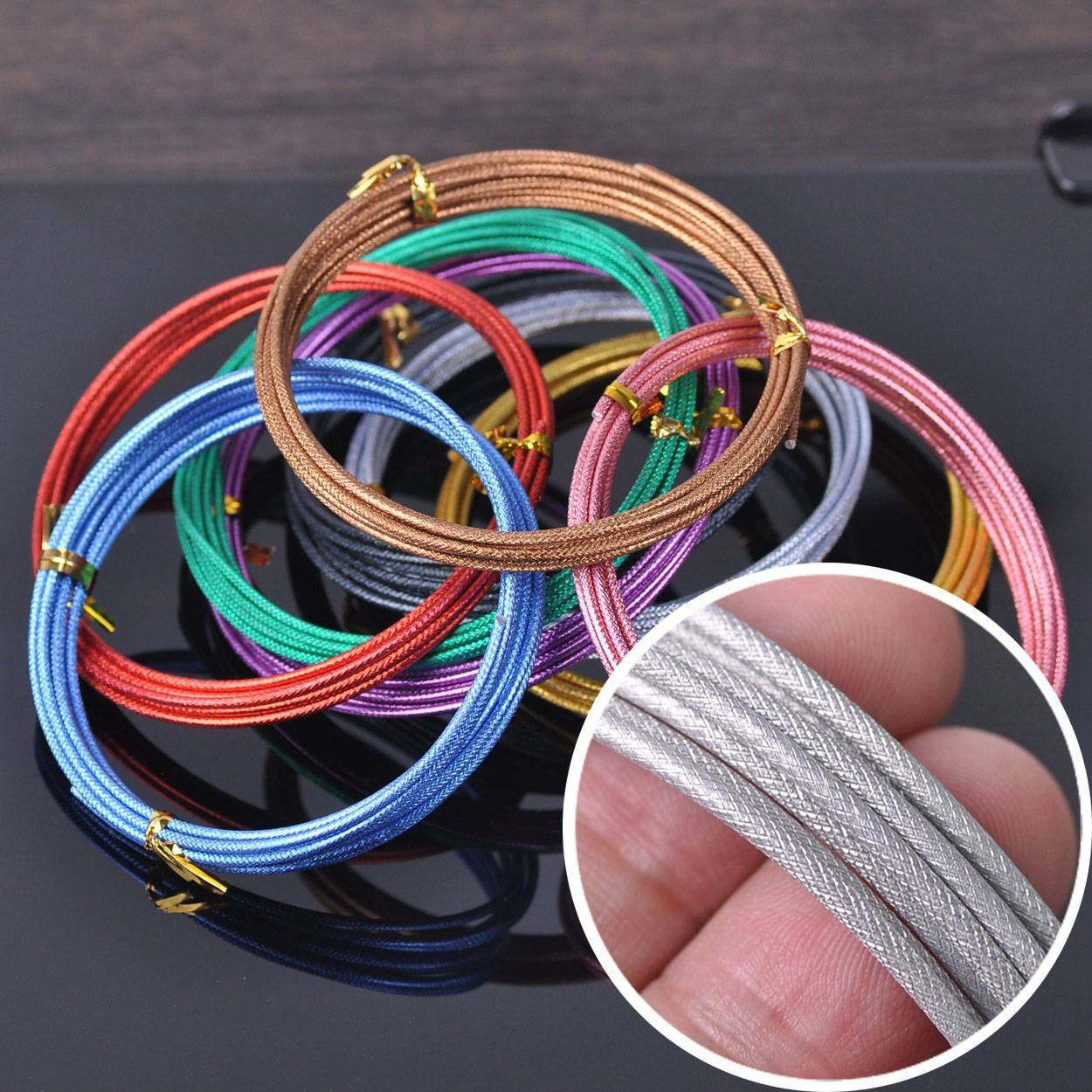 2Roll 12Gauge 2mm 2Meters Carved Aluminum Metal Craft Wire Beads Jewelry Making