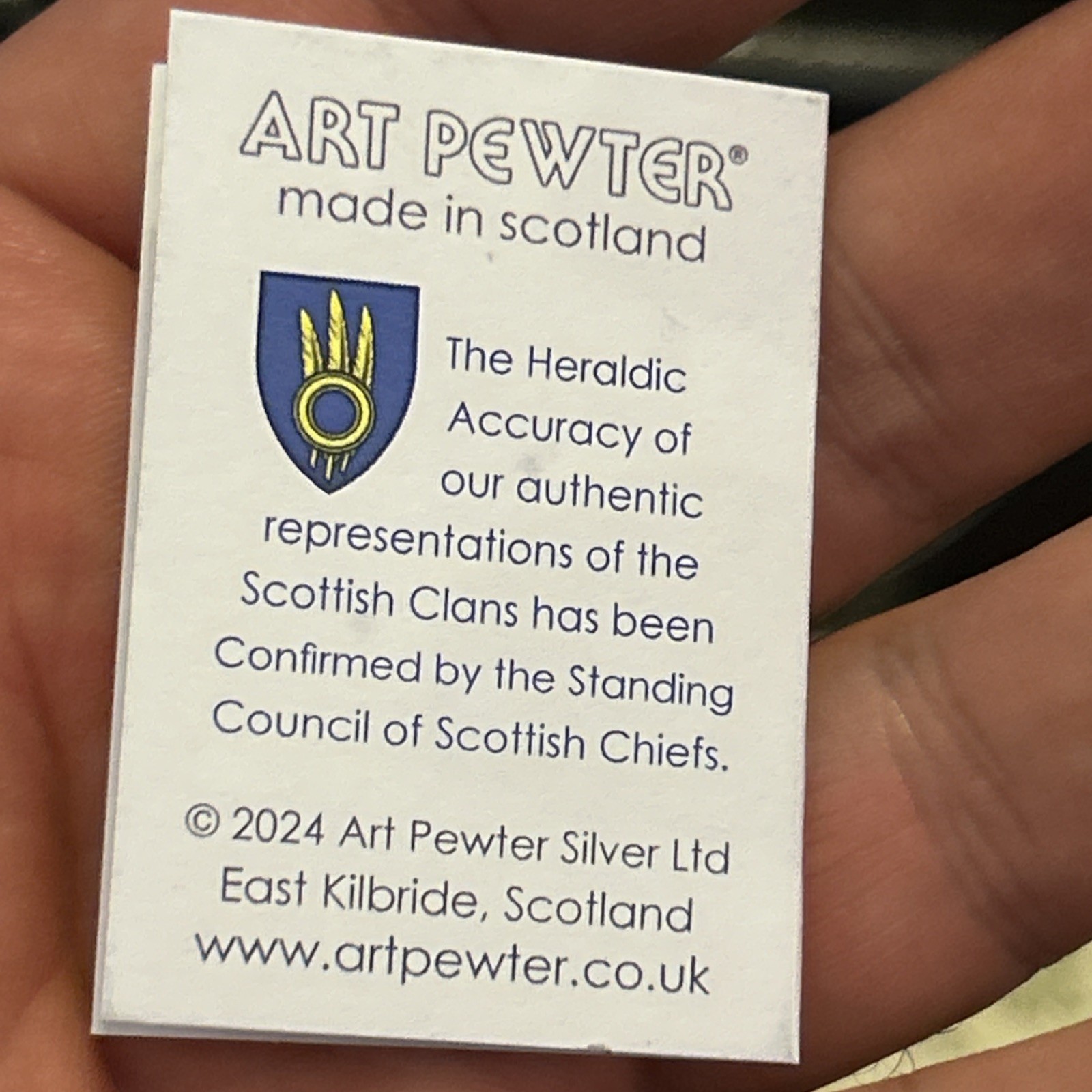 Macleod Scottish Clan Crest: Pewter, Badge Or Kilt Pin. Made In Scotland