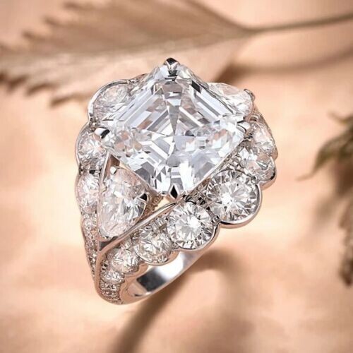 Silver Plated Authentic Vintage Style Ring 2Ct CZ Stone Valentine Gifts Ring