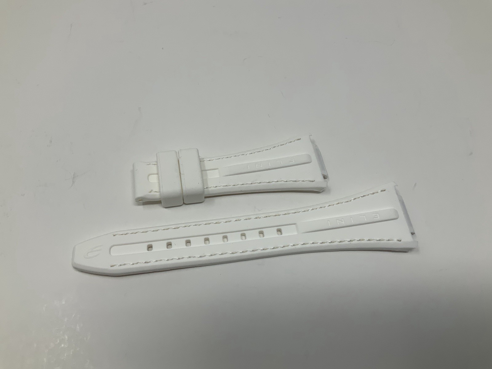 NOS Elini Watch replacement White Rubber Band Strap without buckle 14-25mm