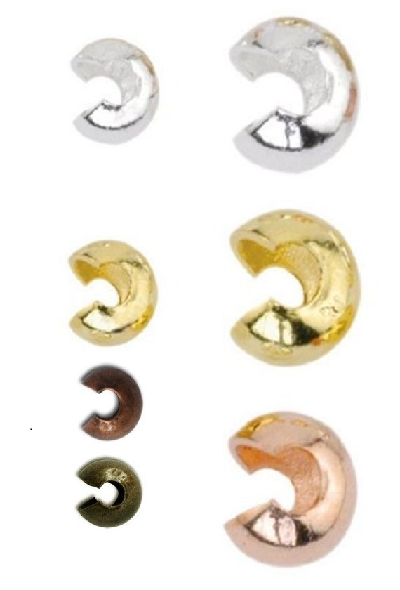 Crimp Covers Beadalon 3, 4, and 5mm. Silver, Gold,Brass,Copper Color 48/100 PCS.