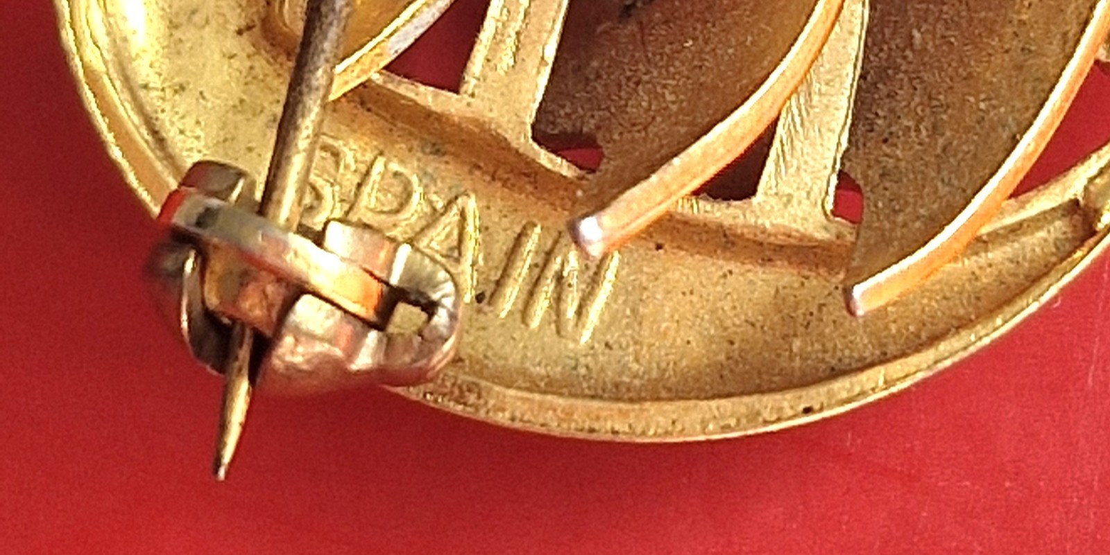 Vintage Signed Damascene Galleon Ship Brooch | Made in Spain Excellent Condition