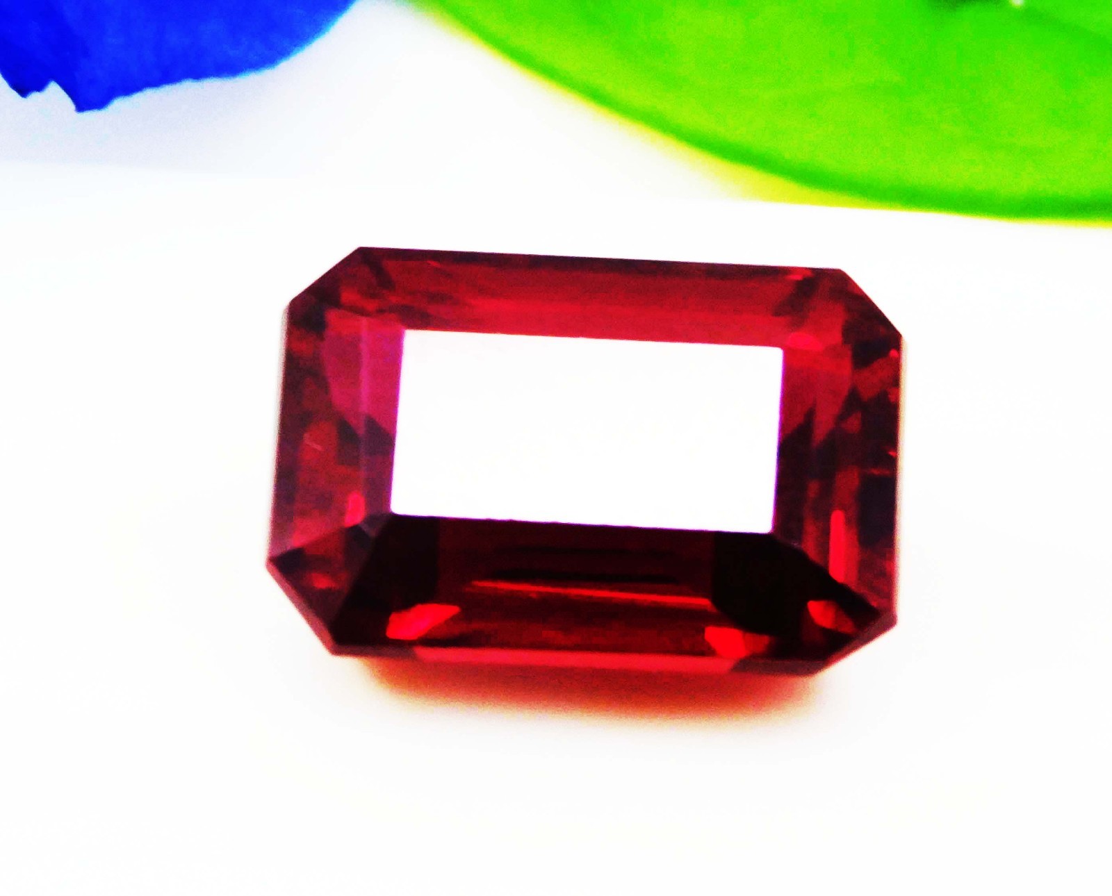 20.00Ct Natural Red Ruby Certified Madagascar Emerald Cut Loose Gemstone