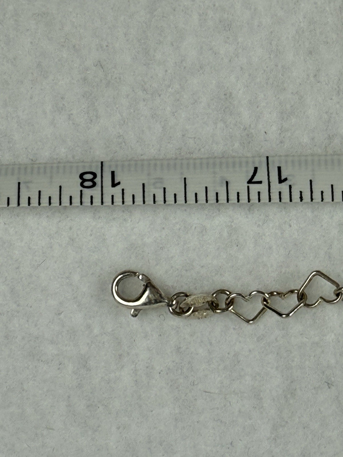 Milor Sterling Silver 925 Heart Link Chain Necklace, Lobster Clasp, 18in, Signed