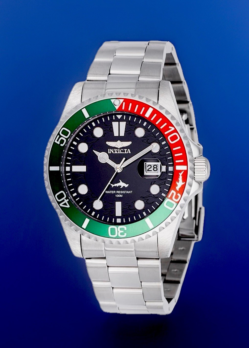 Invicta Pro Diver Men’s, 8.5” Wrist, New/Box/3yr Wnty, 43mm, WR 100m, SS(44706)