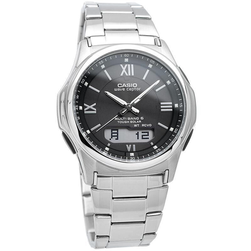 CASIO WAVE CEPTOR WVA-M630D-1A4JF Radio Solar Analog Digital Watch Silver 42.1mm
