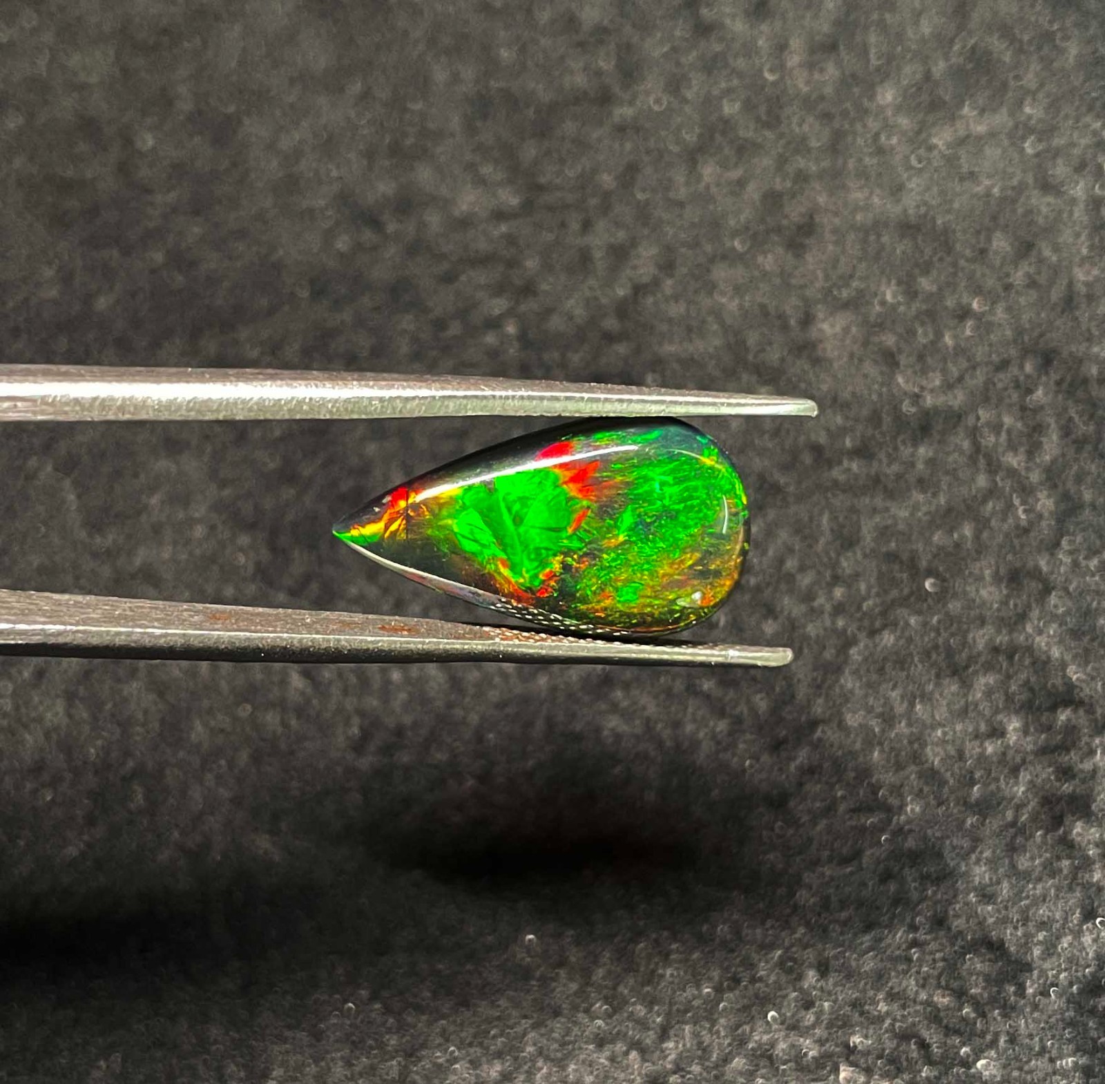 Natural Ethiopian Black Opal Pear Cabochon Loose Gemstone 10*18.50 MM 2.50 CT