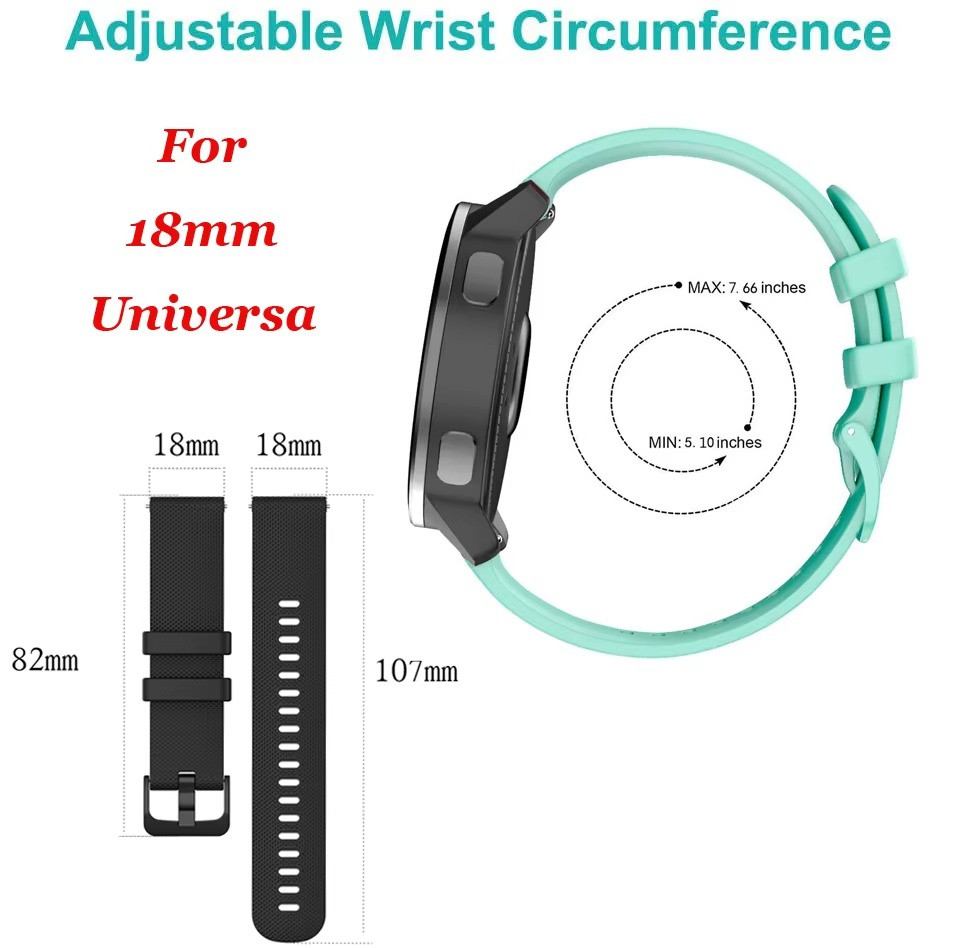 18mm 20mm 22mm Watch Strap For Garmin Watch Venu 3/3s/2/2s Silicone Watchbands