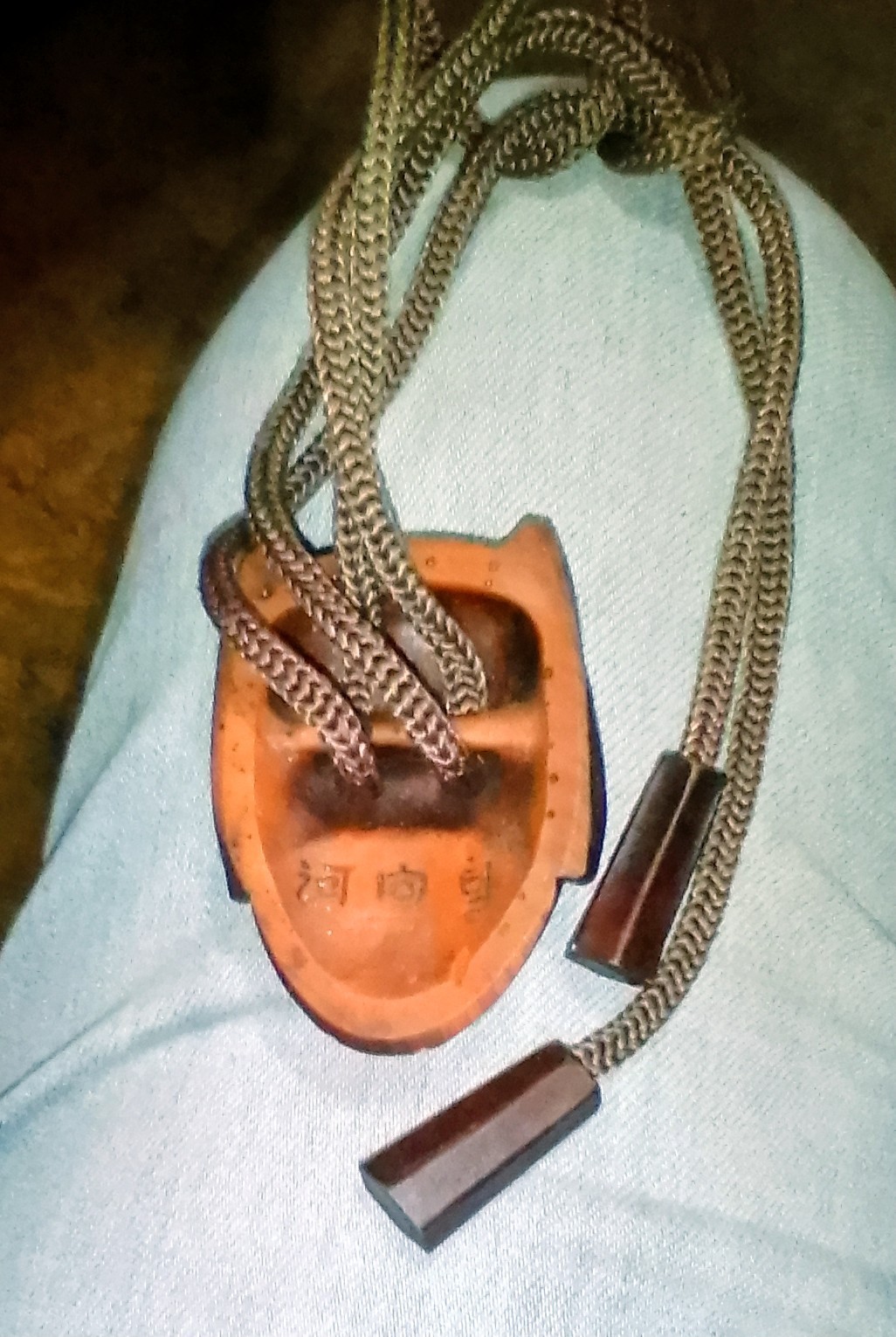 Vintage Korean Carved Wood Hahoe mask bolo ties