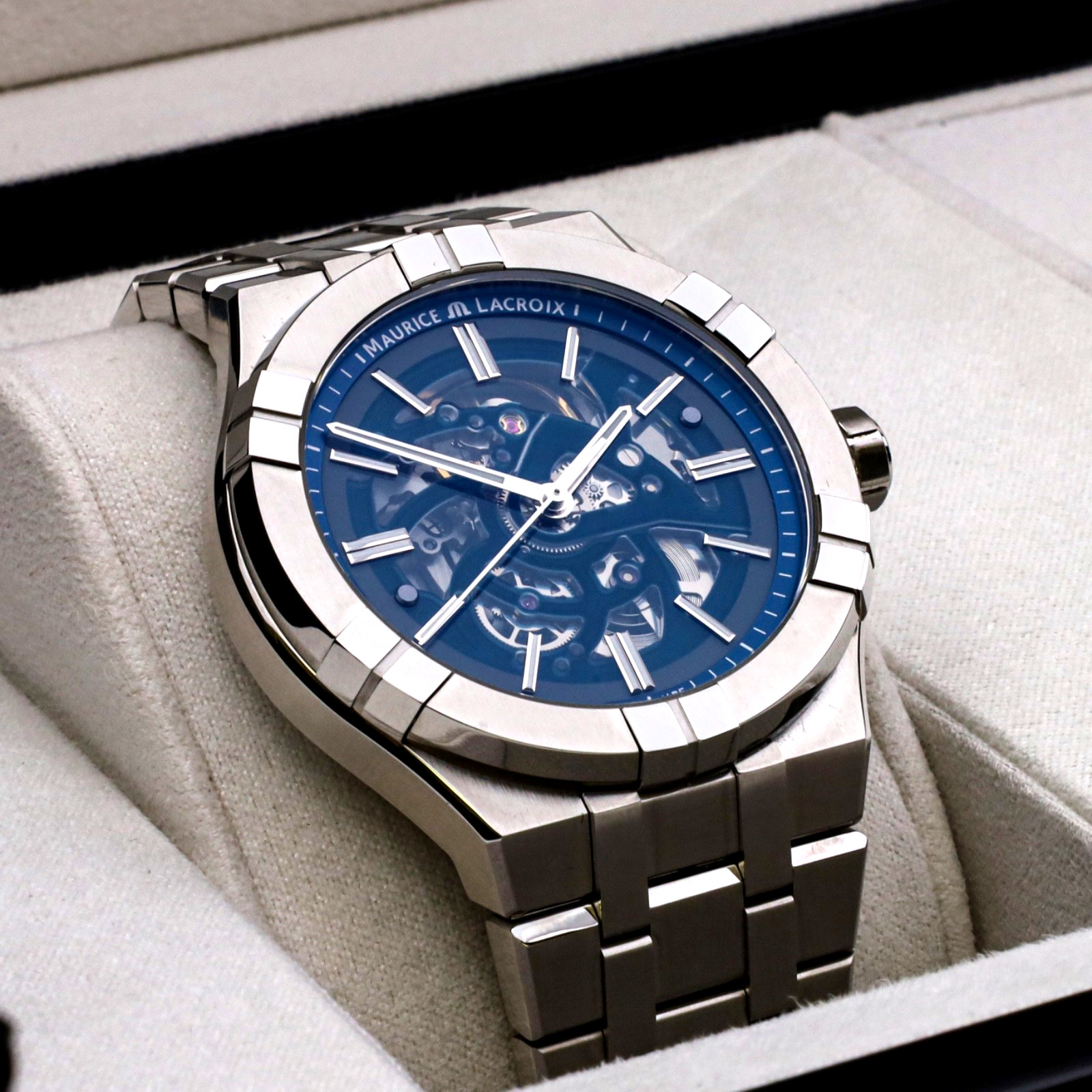 2025 MAURICE LACROIX AIKON SKELETON AI6008-SS00F-031-C UNWORN, Box, Papers