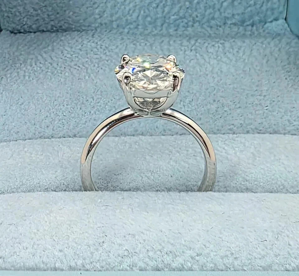 2.00ct VS1 Oval Cut White Diamond Solid 14K White Gold Ring Size as per customer