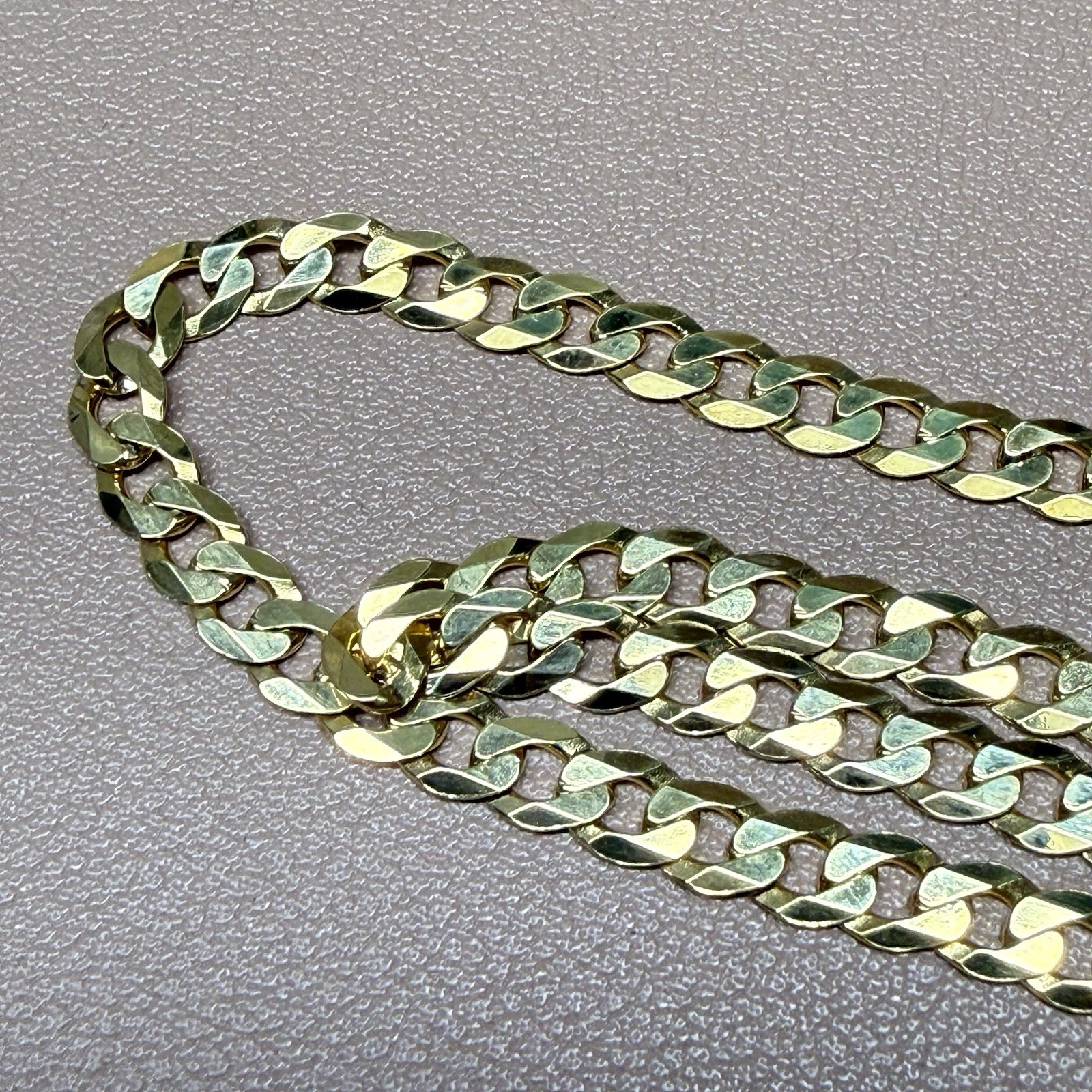 Gold Plated 925 Sterling Silver Diamond Cut Curb Link Chain Necklace 20” 4.8mm