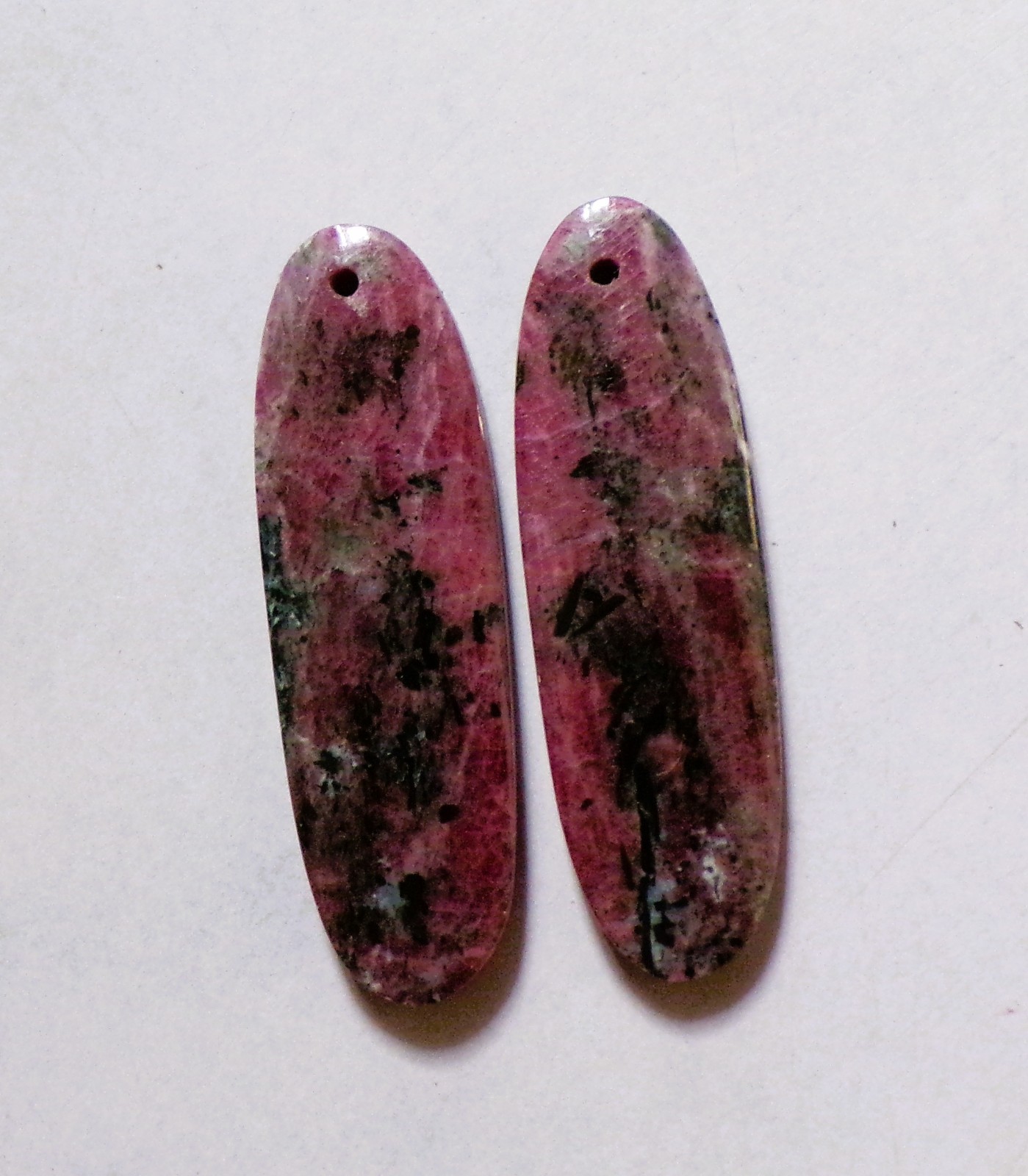 43.50 Cts Natural Ruby Zoisite Drilled Cabochon Match Pair Gemstone 38X12MM D102