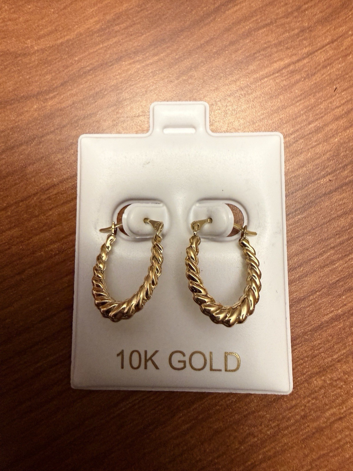 10K Yellow Gold Twisted Braided Oval Hoops Earrings .39 Grams Children Teens