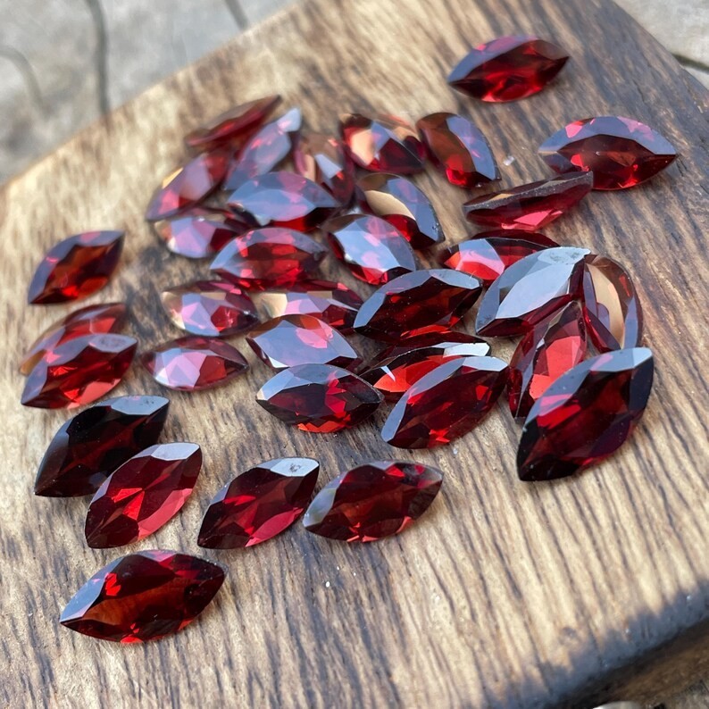 [WHOLESALE] NATURAL GARNET FACETED MARQUISE SHAPE LOOSE GEMSTONE LOT JEWELLERY.
