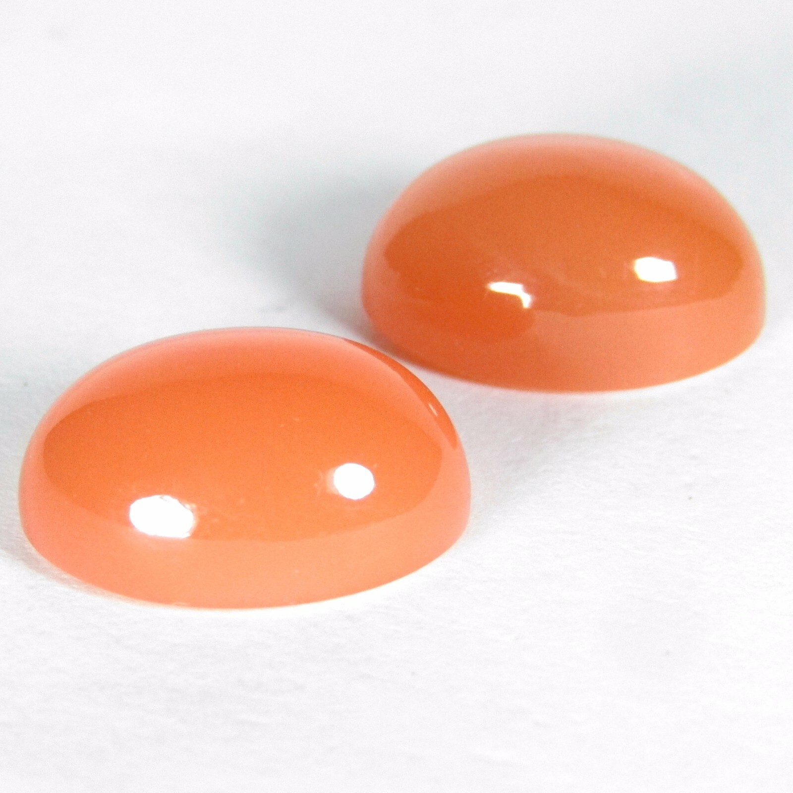 13.45Cts Genuine 100% Natural Calibrated 14x10mm Orange Moonstone Cabochon Pair
