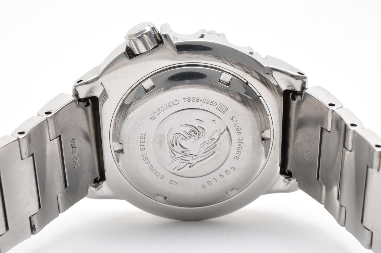 [Exc+5] SEIKO BLACK Monster 7S26-0350 Divers 200m AT Watch from JAPAN