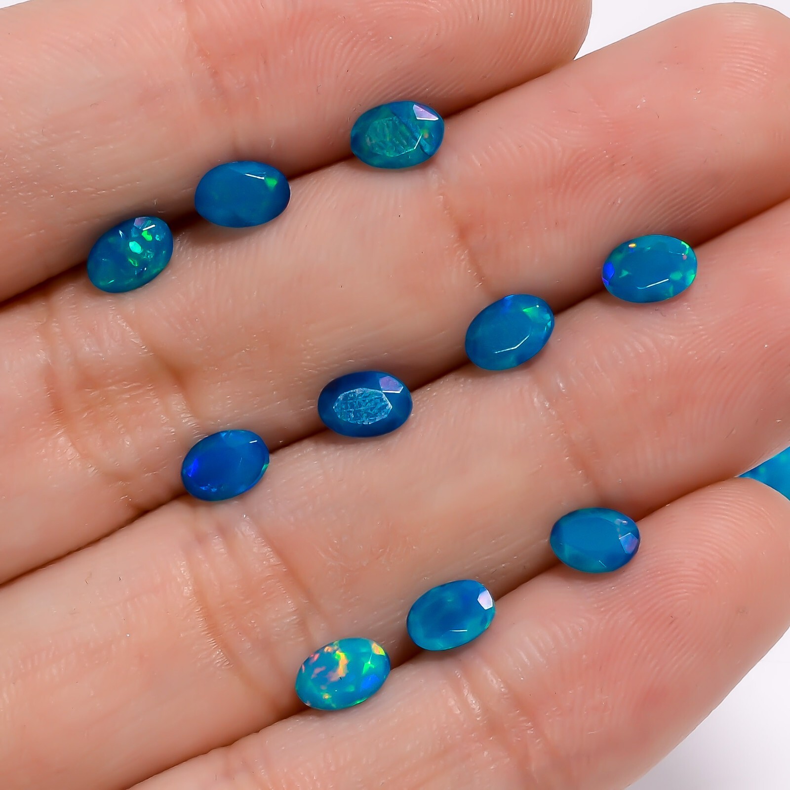 Natural Blue Ethiopian Opal Faceted Loose Gemstone Lot 23 Ct. 6X4X3 mm A-5741