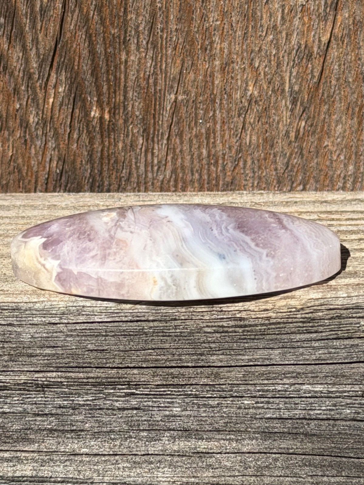 Sowbelly Amethyst Agate Cabochon Native Silver