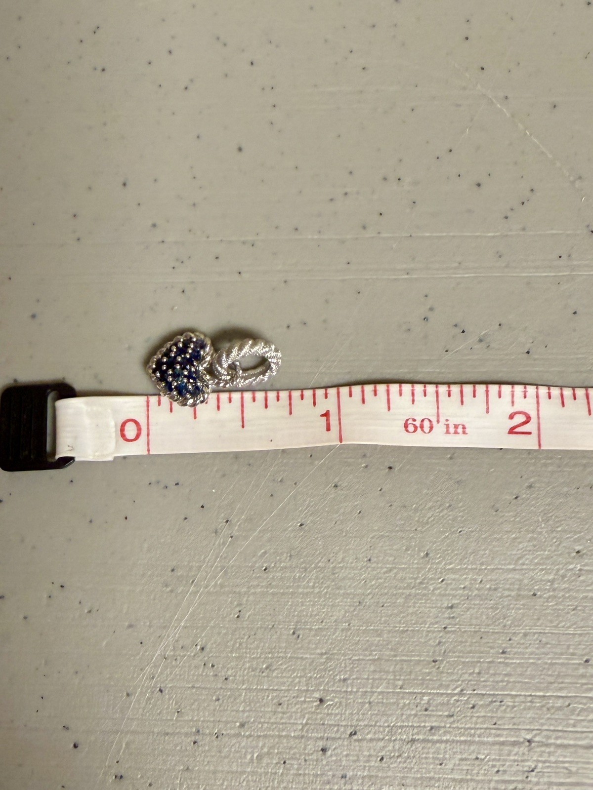 JUDITH RIPKA Sterling Silver Blue Sapphire Heart Cable Twist Oval Link Charm