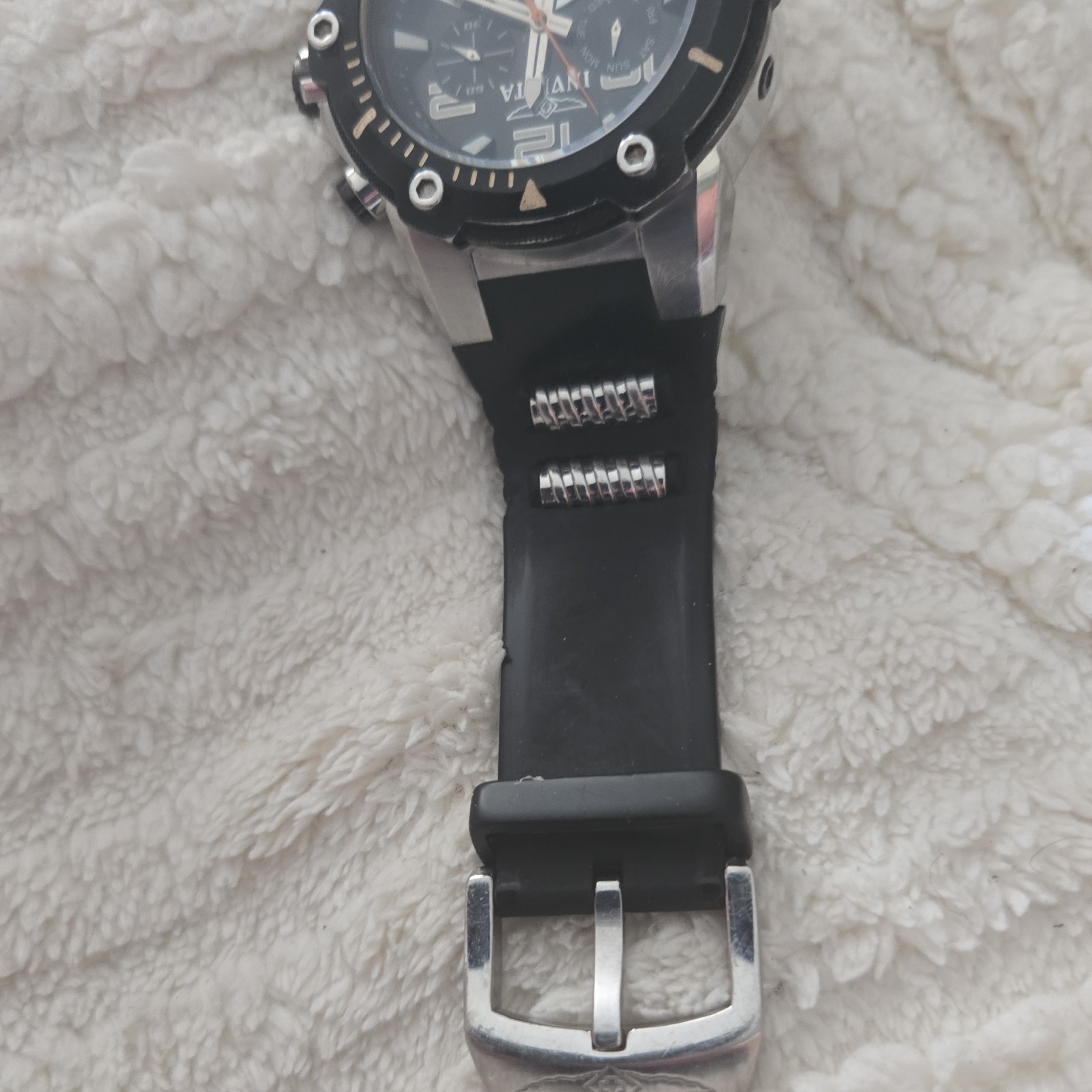 Invicta S1 Rally 52mm Quartz Chronograph Black Dial 100m Silver SS Rubber