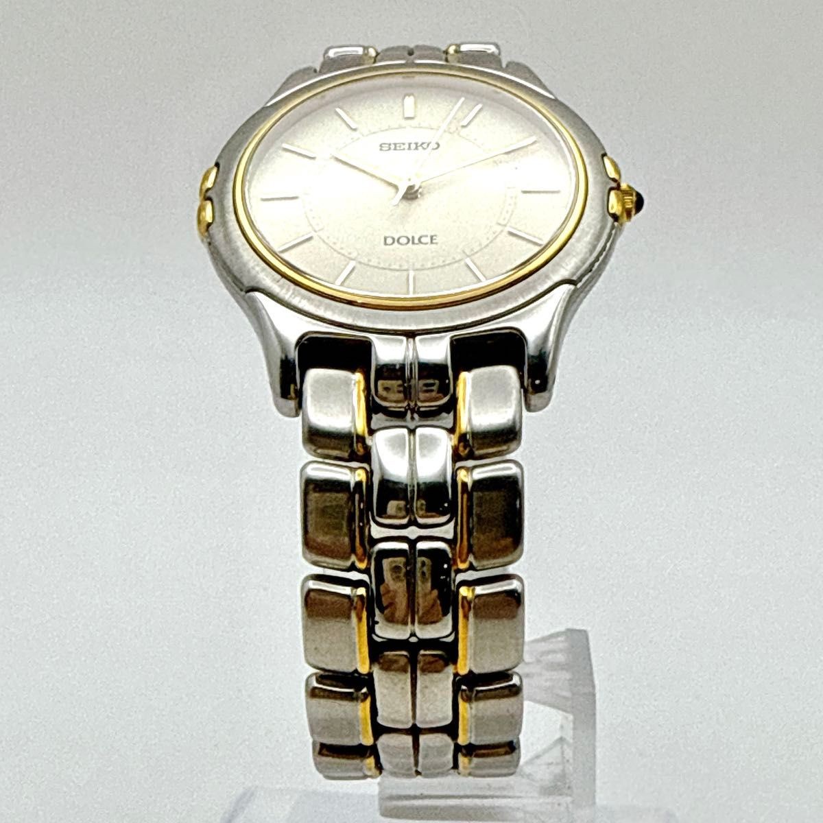 SEIKO Dolce Thin Quartz Watch Two Tone Ivory Dial 35mm/1.38in Men Used