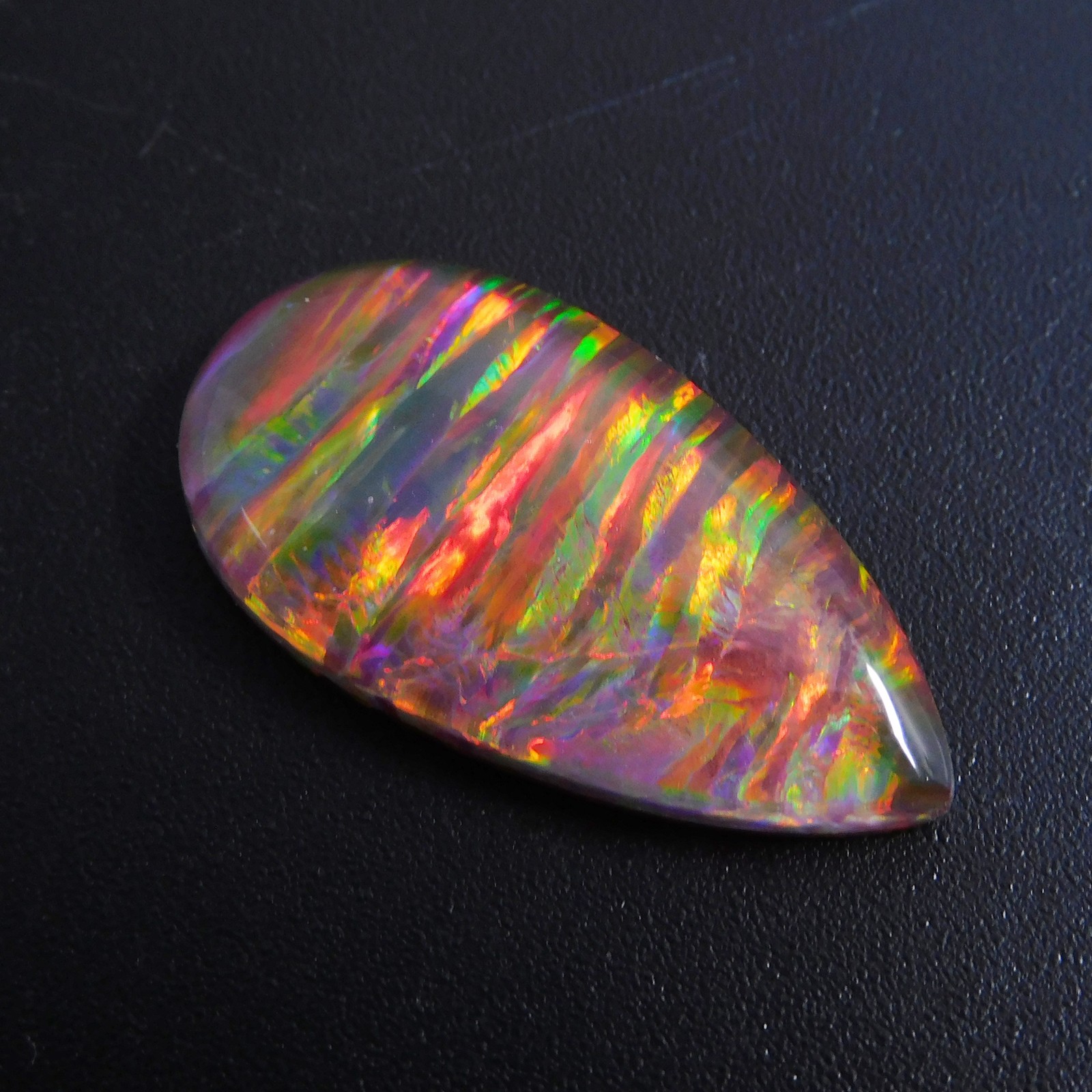 A+ Natural Boulder Fire Opal 12.10 Ct CERTIFIED Pear Cut Loose Gemstone-W