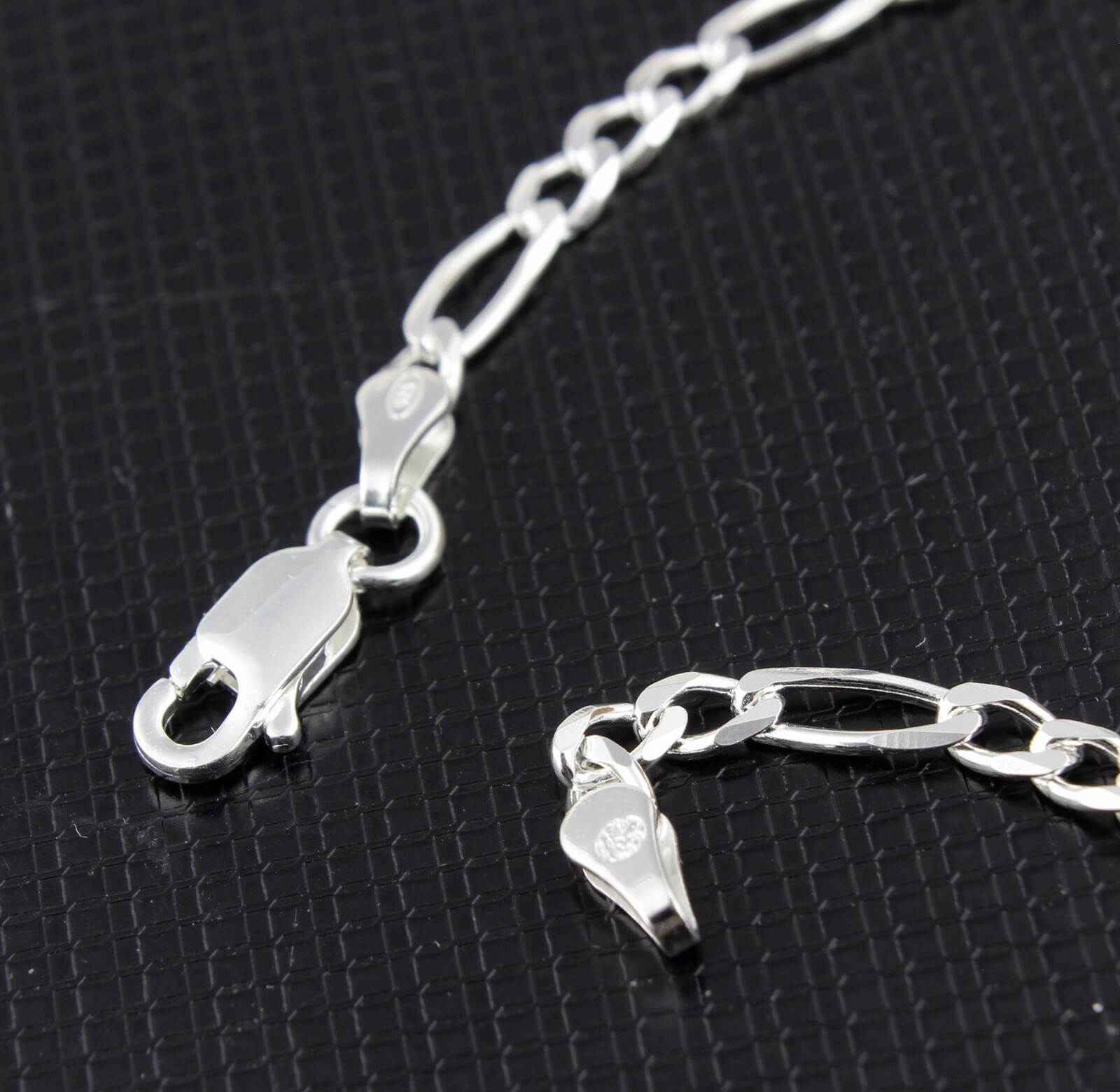 Women / Girl Italian 925 Sterling Silver Flat Figaro Chain Anklet Bracelet 9-10″