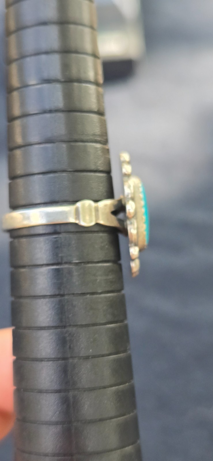 1940’s SW Native Style Sterling Silver Turquoise Wheeler Manufacturing Ring Sz 9