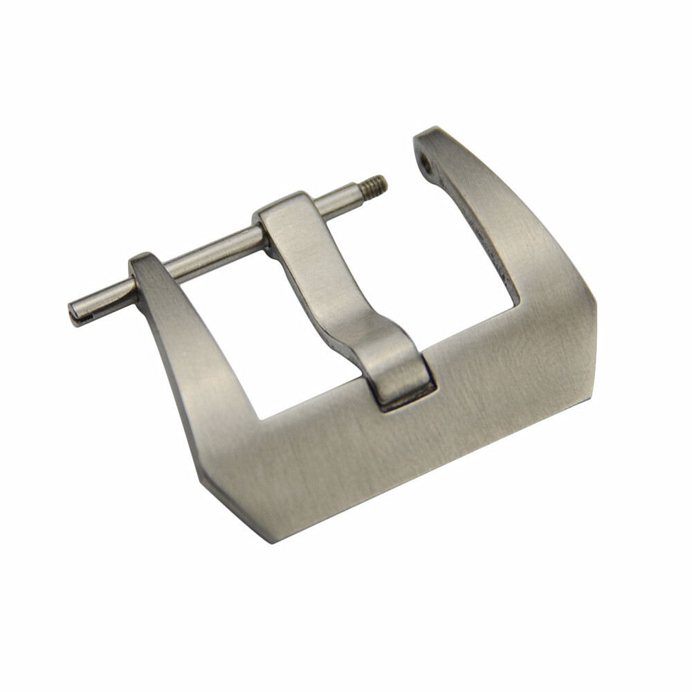 18 20 22 24 26mm Silver Brushed Polished Watch Strap Band Screw-in Buckle