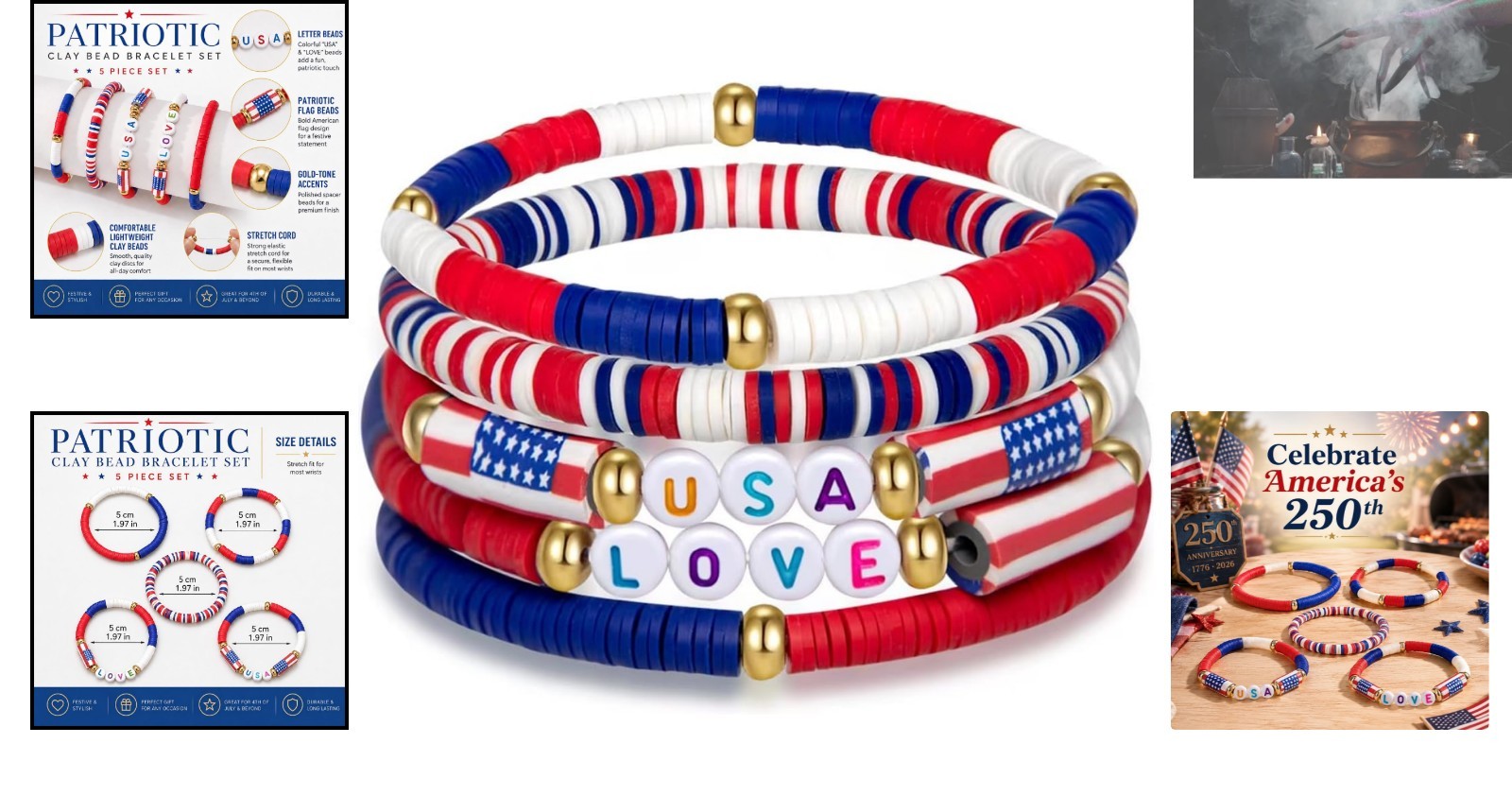 Versatile 4th of July Love Bracelets in Red, White & Blue – Perfect for All Ages