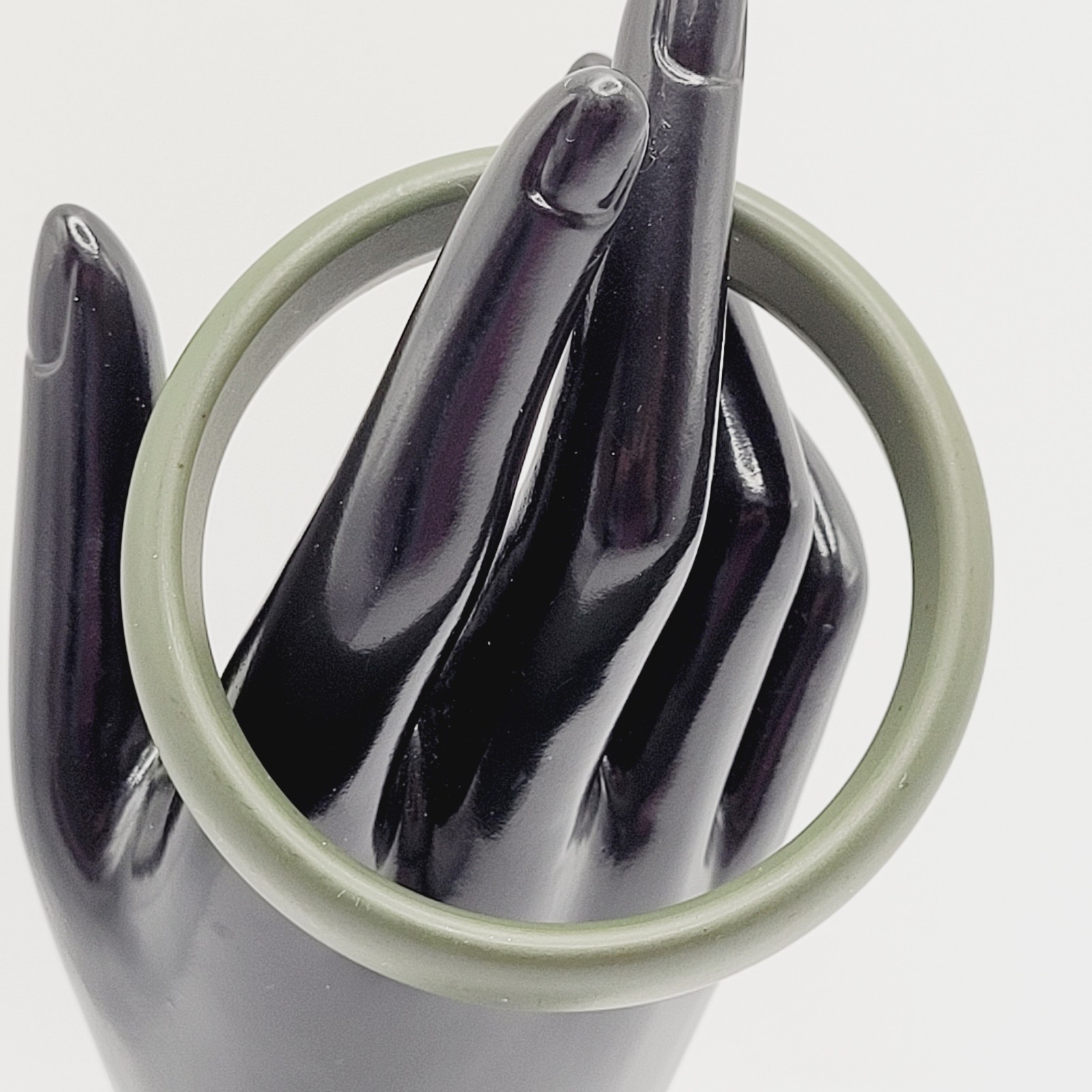 Olive Moss Army Green Color Smooth Matte Resin Fall Color Bangle Bracelet 8 Inch