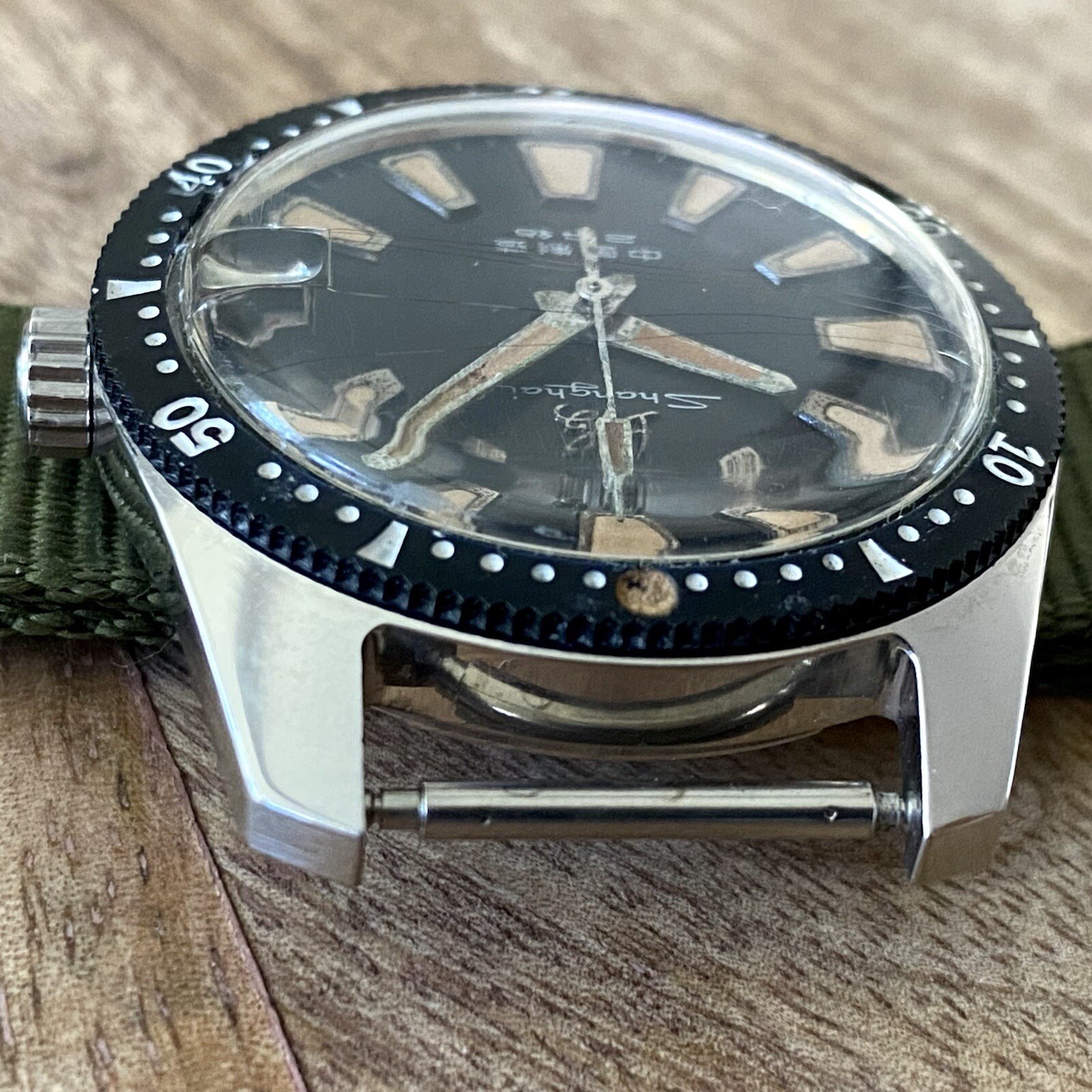 Vintage {Prof. SERVICED} ShangHai 114 Diver SS4 Chinese Military Watch (1540)
