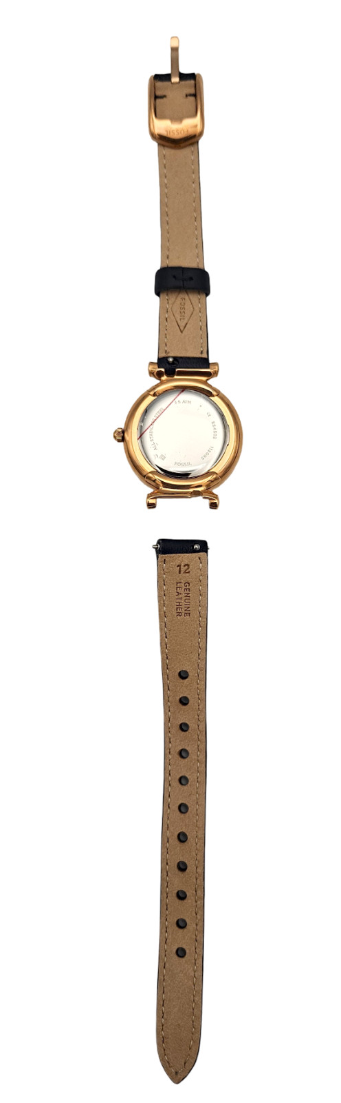Fossil Women’s Mini Carlie Star Leather Strap Watch 28mm in Navy F2313