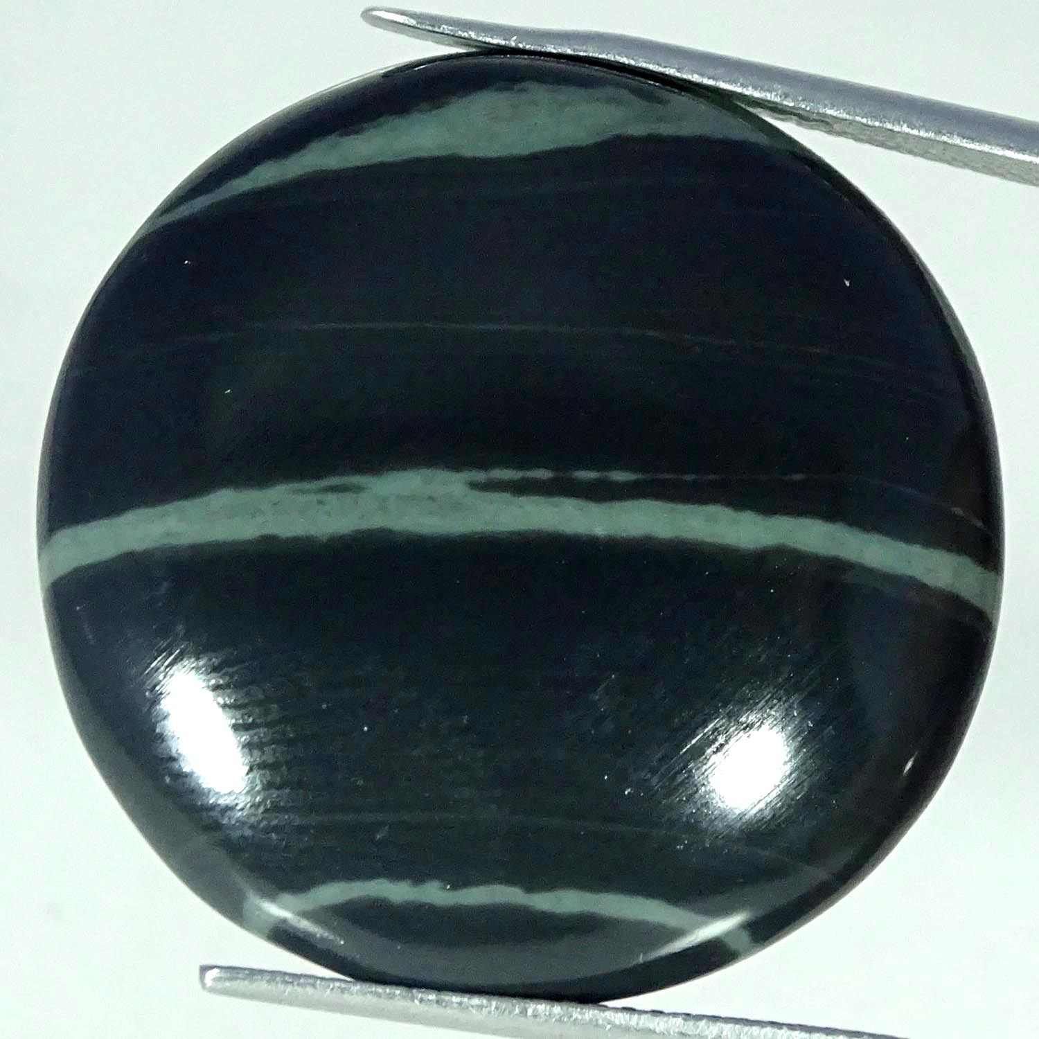 27.40Cts Natural Spider Web Obsidian Round Cabochon Gemstone 27MMX5MM
