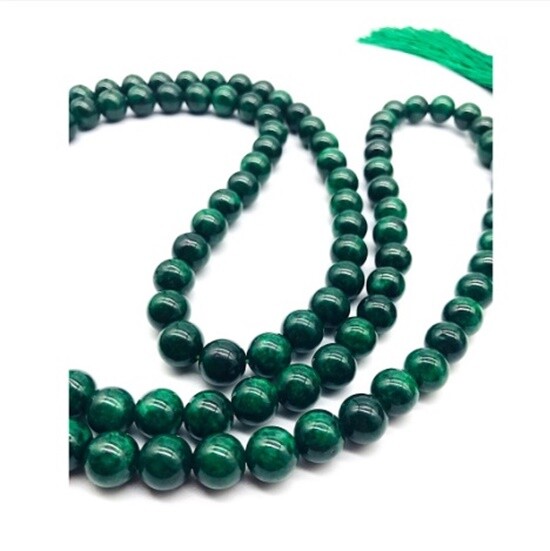 Maw Sit sit jade stone beads dark green size 8-12 mm 108 beads from Myanmar