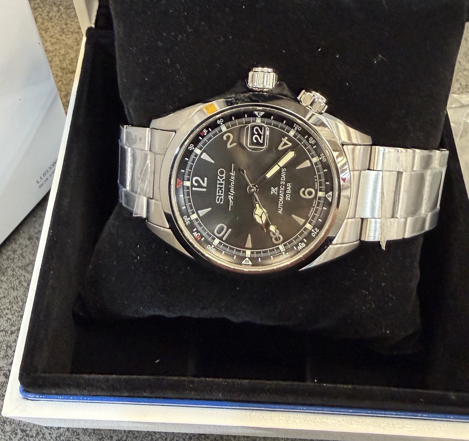 Seiko Prospex Alpinist Black Dial Steel Bracelet Watch SPB505 New With Tag Japan