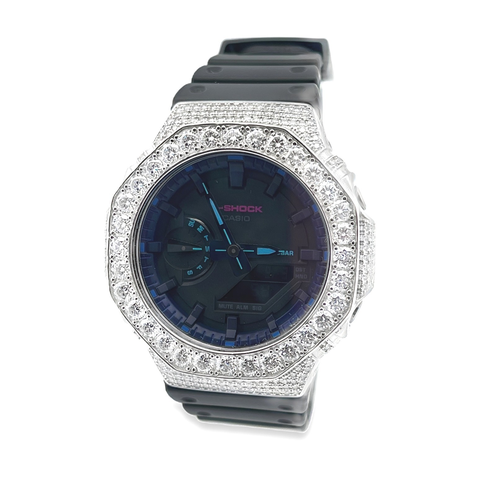 G-SHOCK CUSTOM MOISSANITE WATCH BLACK