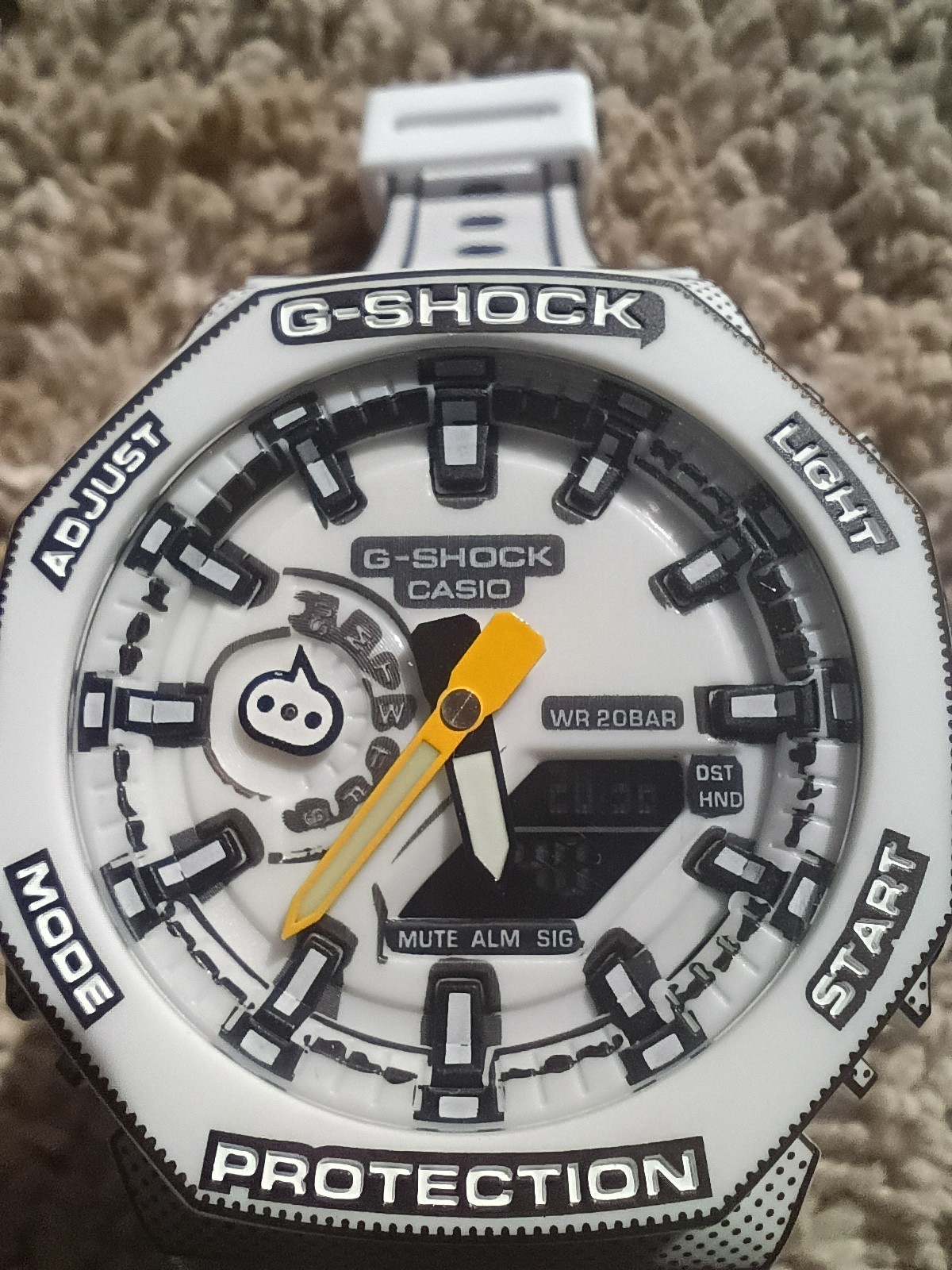 Casio Manga White 3-D Cartoon, Comic Book Theme