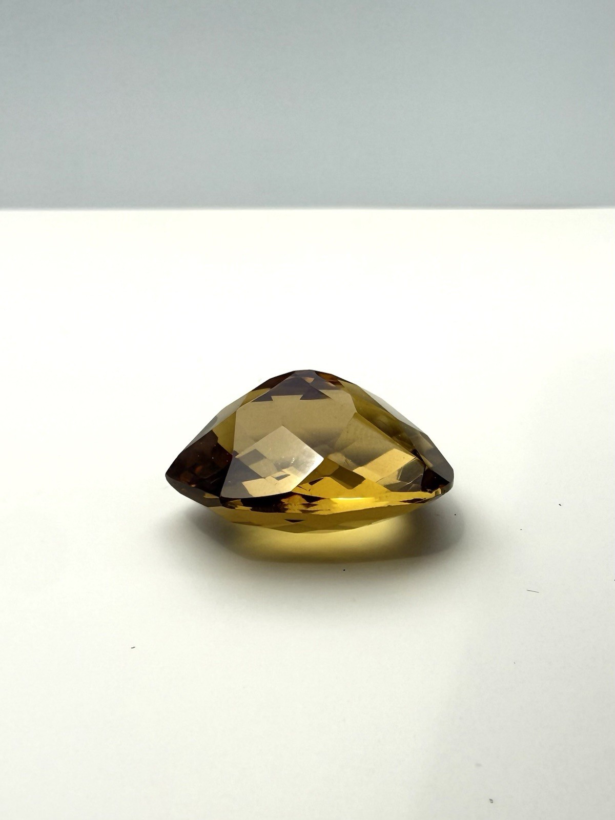 42 Carat Golden Brazilian Citrine – Chevron/Shield Shape, Rose Cut Faceting