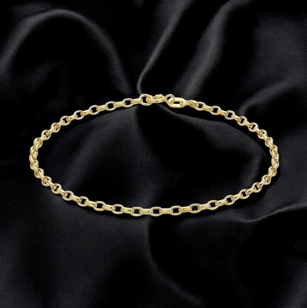 9ct Oval Belcher Bracelet Diamond Cut 9ct Yellow Gold 19cm / 7.5″ RRP £107