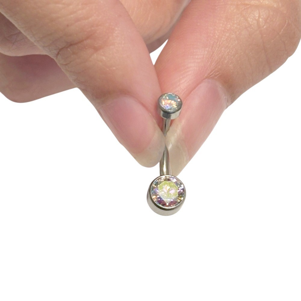 Only 1 Gram IMPLANT GRADE Titanium Most Beautiful Bezel AB Swarovski VCH Barbell