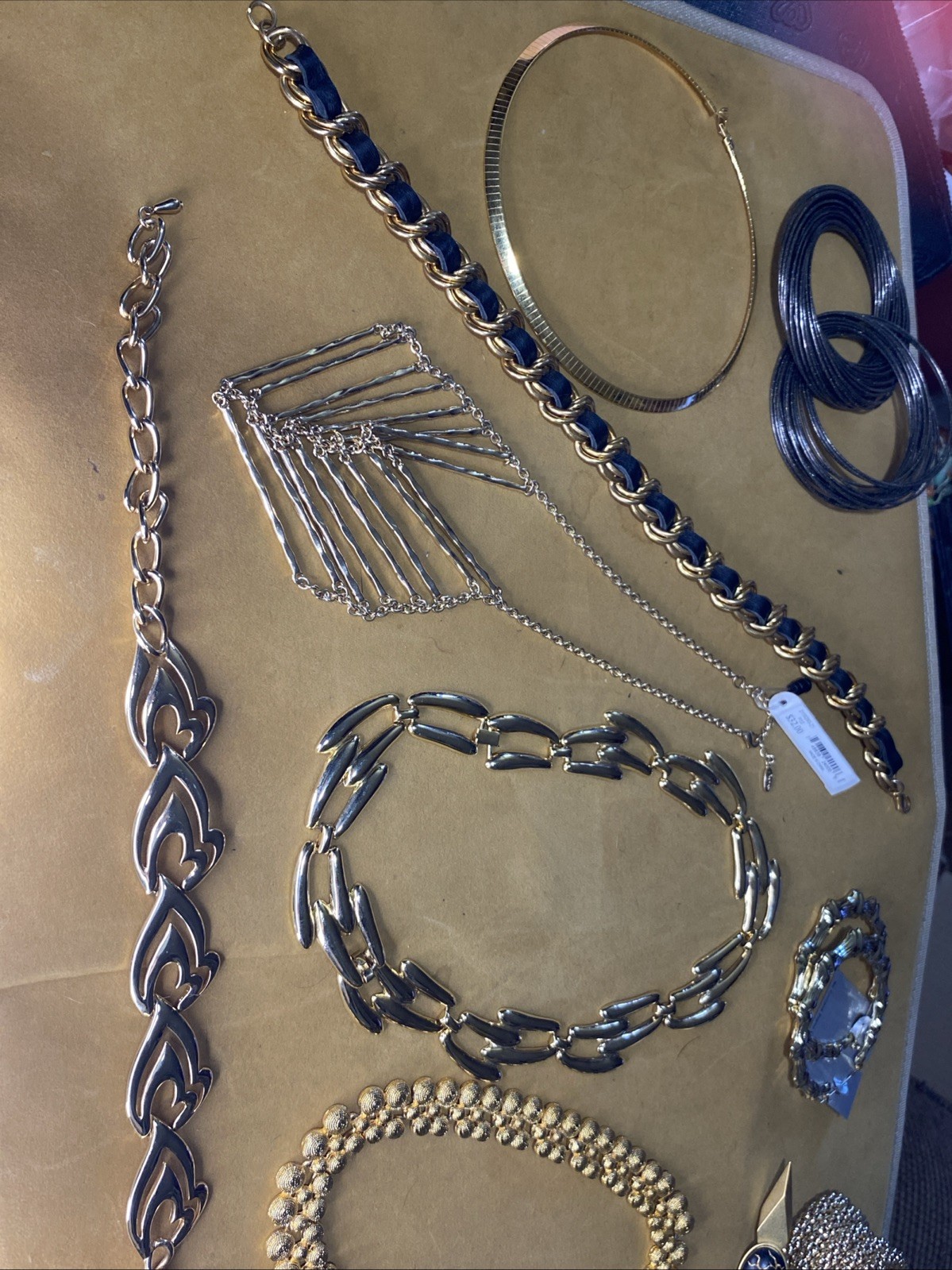 Gold tone Vintage Goth,biker,club, Or Statement Jewelry Lot Zara+ More