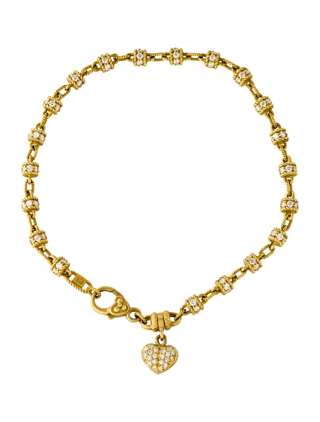 24 HOUR SPECIAL! 6.50 TCW 18K YG 28+GM JUDITH RIPKA CUSTOM ANKLE BRACELET