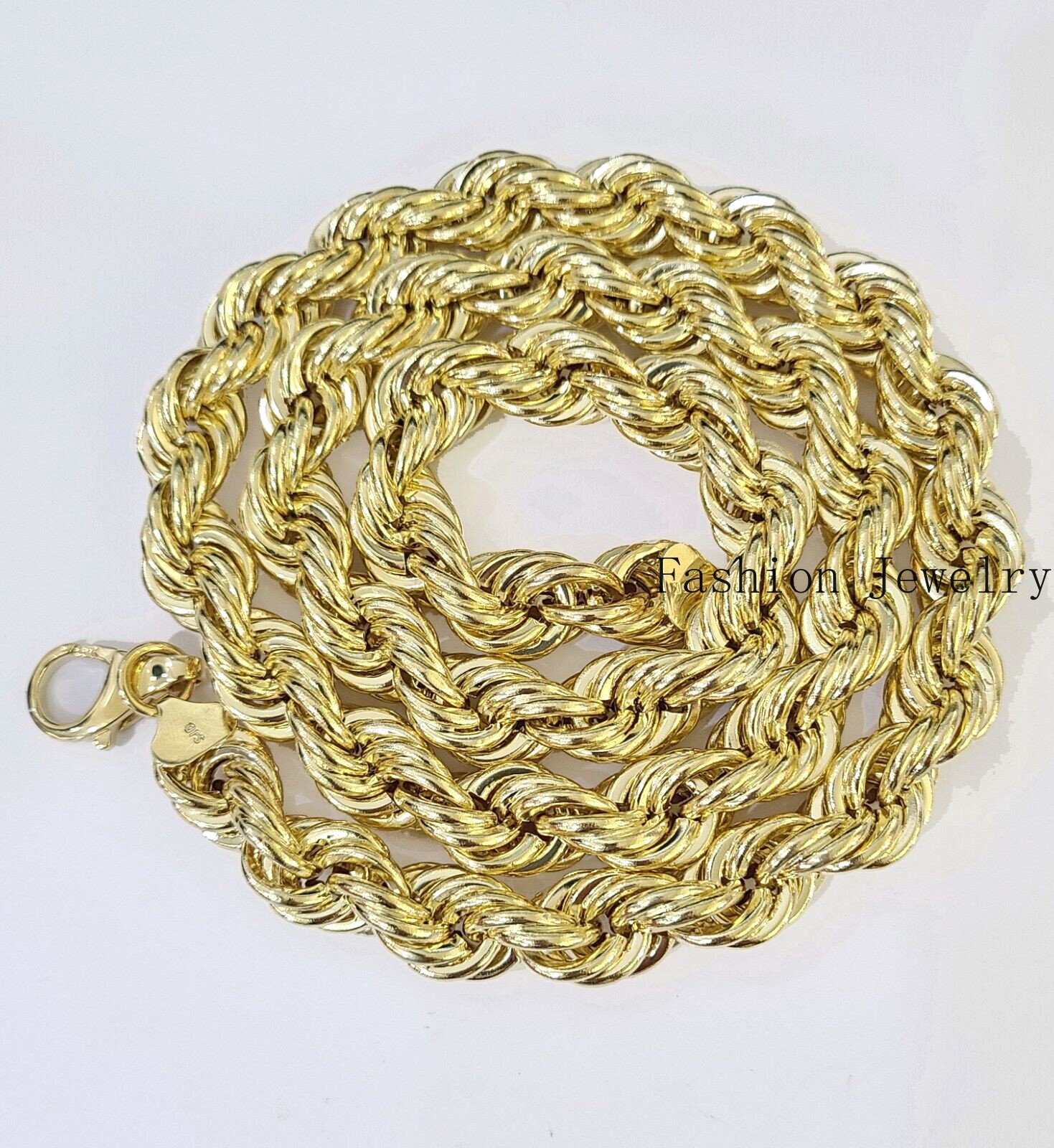 10k Real Gold Rope Chain Thick 12mm Men Chain 26 Inches On Sale Free Shipping