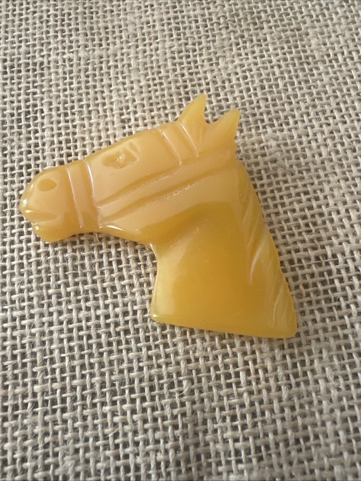 Vintage Carved Plastic Horse Head Pin Brooch By Classic Hardware