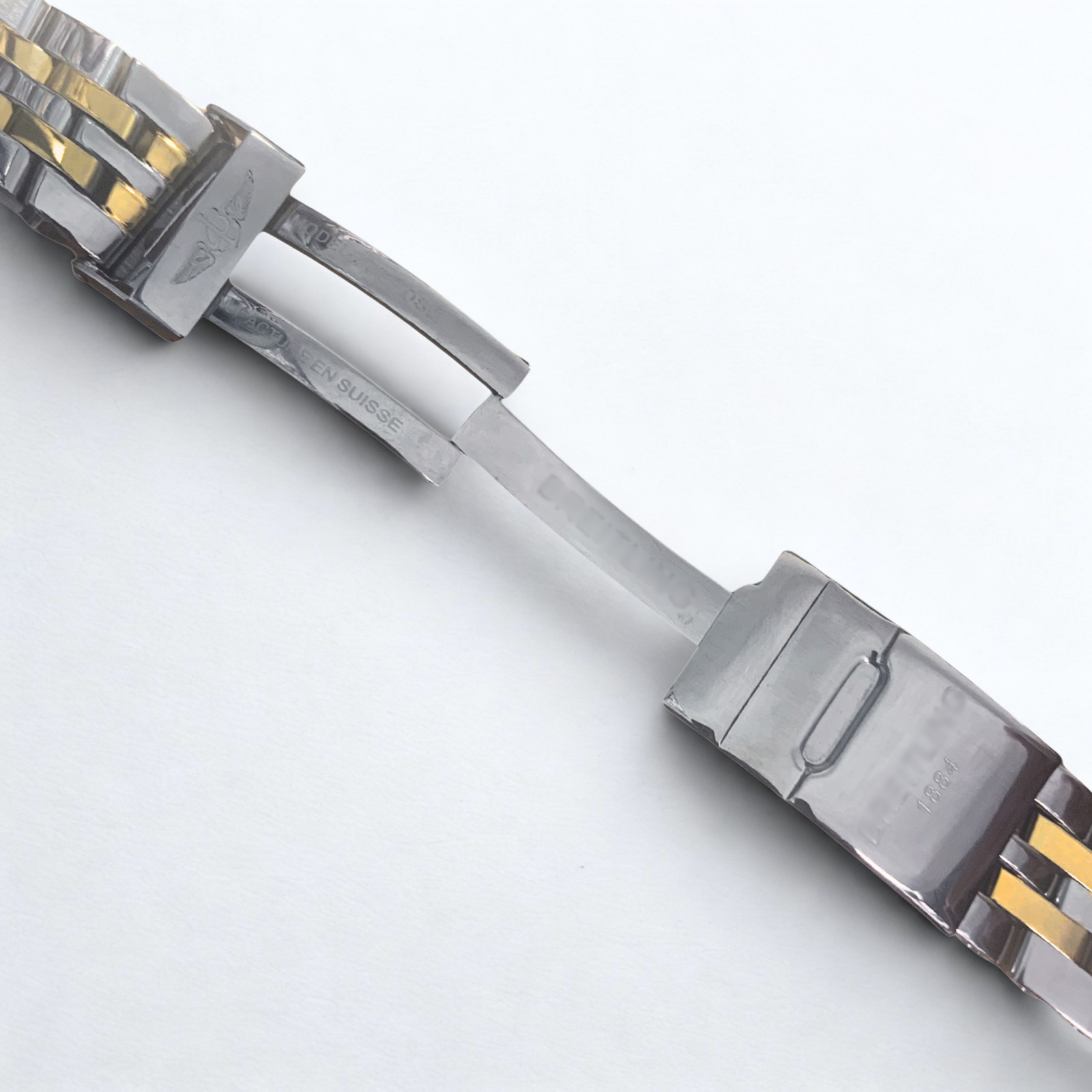 Breitling Callistino Two-Tone Metal Watch Band – 18mm & 24mm | Straight End Link
