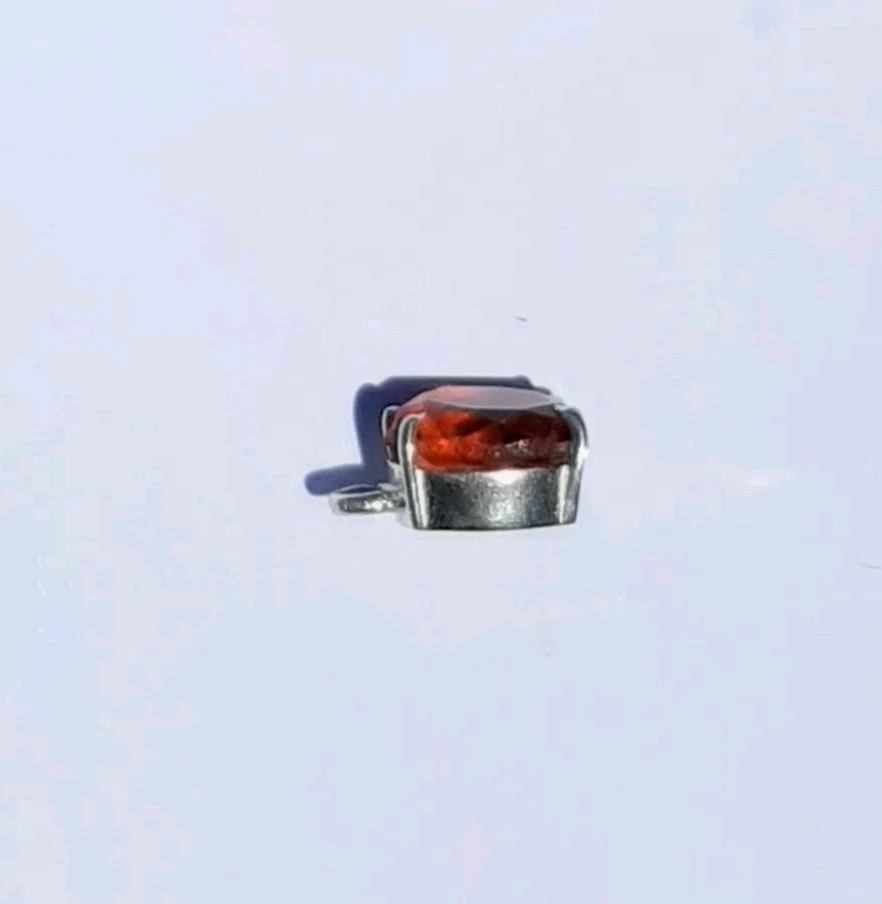 Certified Garnet 14.50 Carats, Hessonite, Pendant, Oval, Unheated