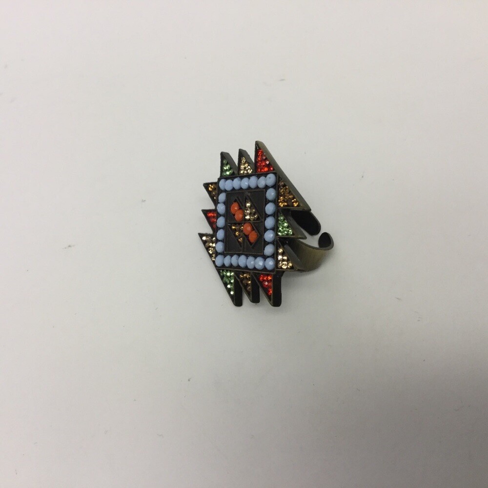 C.J. BIJOUX BEAD AND CRYSTAL RING ADJUSTABLE NWOT