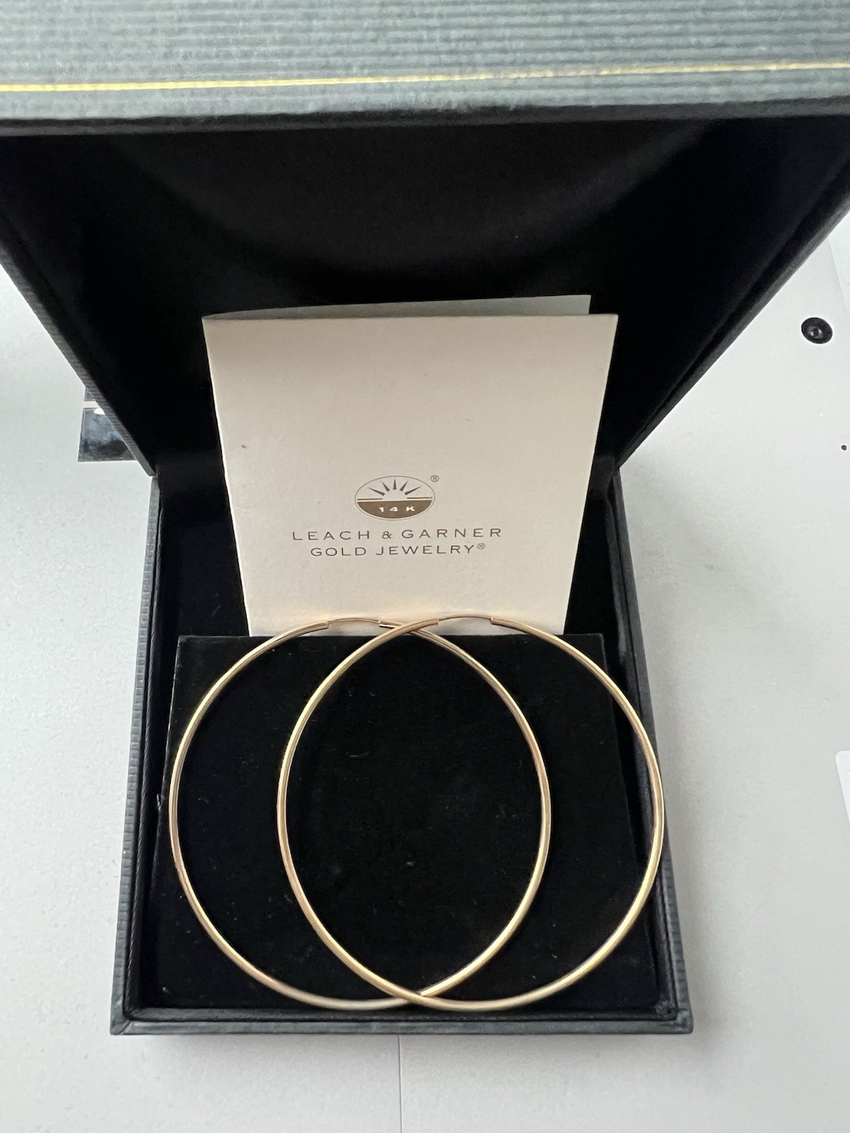 Extra Large 14k Gold 2 3/8″ 60mm diameter Endless Hoop Earrings, USA Made